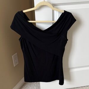 Theory Black Off-Shoulder Women's Blouse